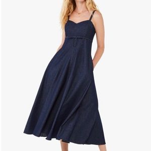 Kate Spade Denim Bow-Waist Dress, Size 4, New With Tags, Unworn, Originally $298